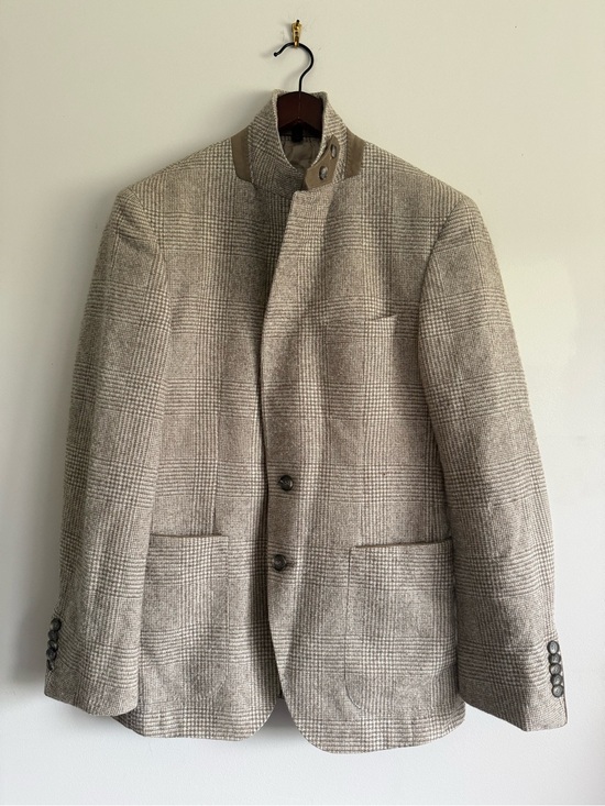 Boss Other - Hugo Boss Vintage Unisex Beige Italian Woven Plaid Blazer
